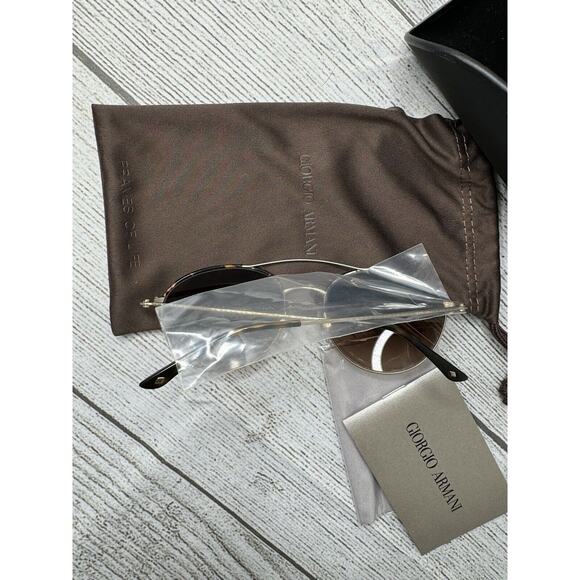 Giorgio Armani Metal Brown Sunglasses AR6032J-3002/13 MSRP $282 NEW Aviator - Picture 3 of 6